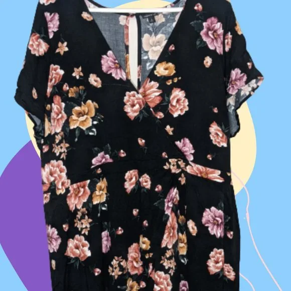 Plus Floral High-Low Romper - Picture 2 of 6